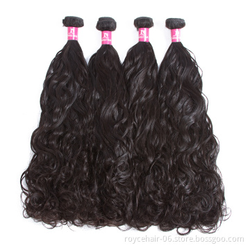 10A Grade Raw Unprocessed Brazilian Hair Double Drawn Water Wave Curly Weave  Human Hair Extensions with Lace Frontal Closure